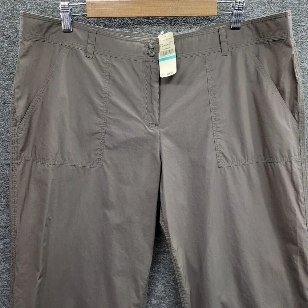 Tommy Bahama Pants Women's 16 Gray Snappy Poplin Crop Relax Fit NWT (MSRP $88) - Picture 2 of 11
